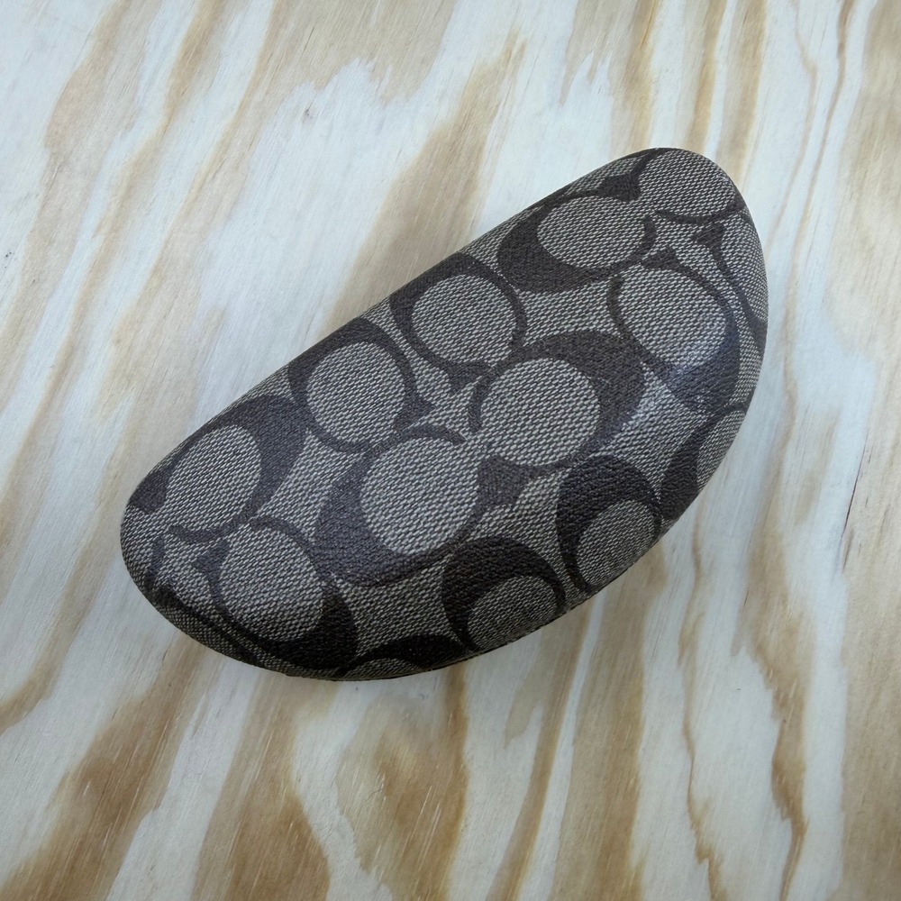 Coach Brown Signature C Monogram Hard Clamshell Sunglasses Eyeglasses Case